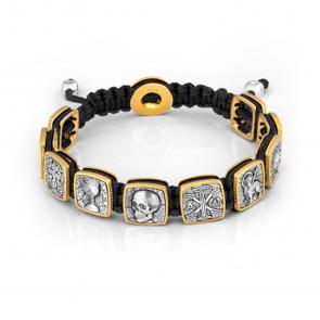 Текстильный браслет Символы православия из лимонного серебра Иордань СМ-ТЧ-108 Символы православия фото